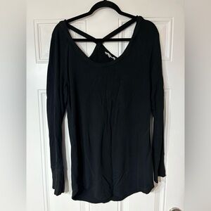 Athleta Black Long Sleeve Top with Cross Back